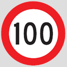 100 km speed limit sign