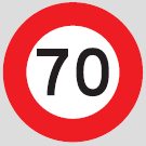 70 km/h sign