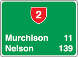  Highway distance sign