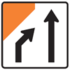 Left lane closed sign