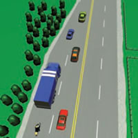 Picture showing two lanes merging into one