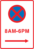 No parking between 8 am and 6 pm sign