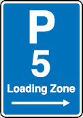 Five-minute parking sign