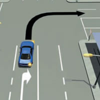 Picture of car turning right from a right-turn lane