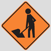 Road works sign