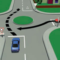 Picture of a single-laned roundabout